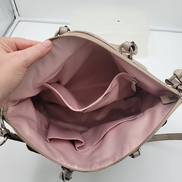 Coach Madison Sophia Embossed Satchel Sand Shoulder bag w Shoulder Strap - Picture 5 of 13